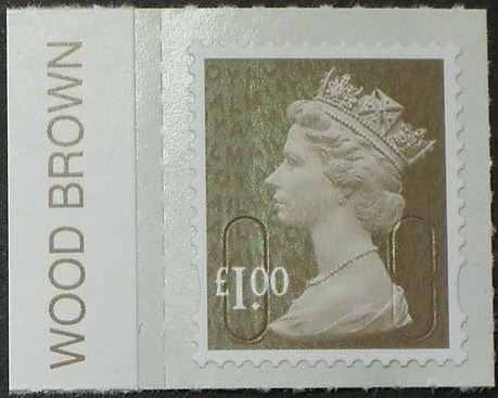 2014 GB - SGU2934-14 £1 Wood Brown (D) 2B M14L Colour Tab MNH
